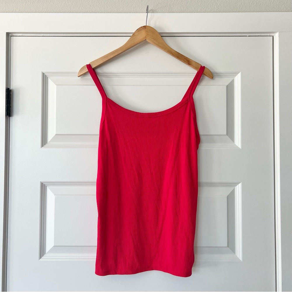No Boundaries Bright Red Ribbed Camisole Tank Top